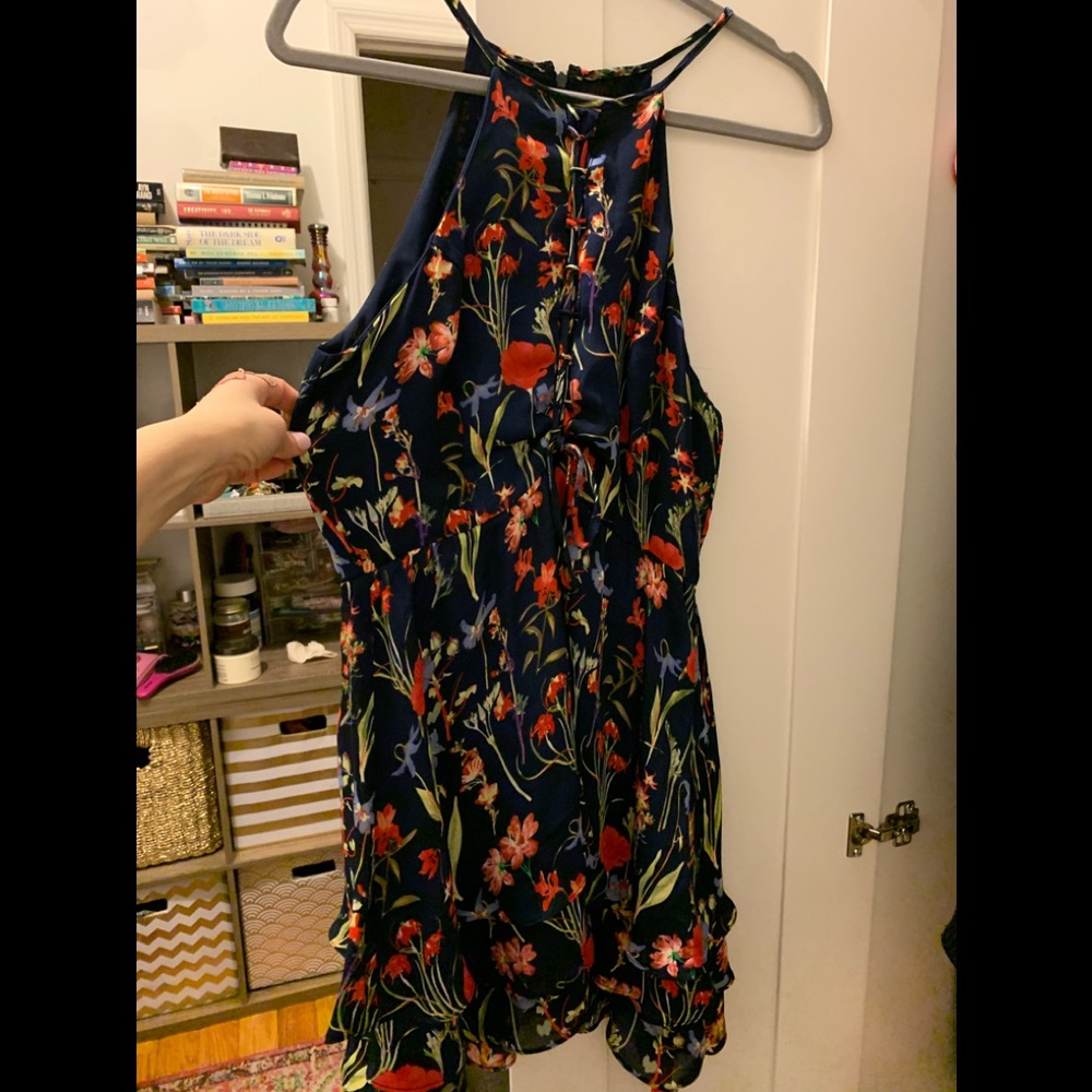 Parker silk floral print dress NWT